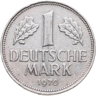 купить Германия 1 марка 1970, знак монетного двора: "F"