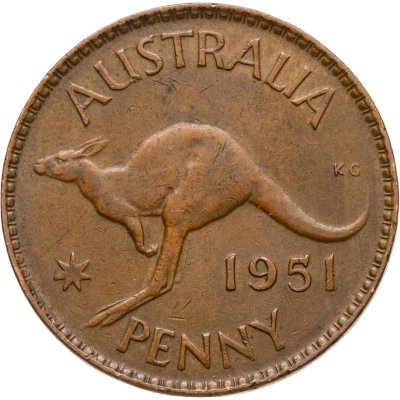 купить Австралия 1 пенни (penny) 1951 Без точки