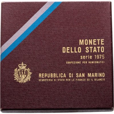 купить Сан-Марино годовой набор из 8 монет 1975 в оригинальной упаковке