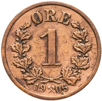 купить Норвегия 1 эре (ore) 1906