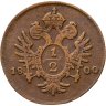 Купить Австрия 1/2 крейцера 1800