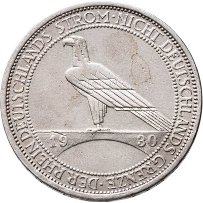 купить Германия 3 рейхсмарки (reichsmark) 1930 "Освобождение Рейнской области (Рейнланда)", знак монетного двора "A" — Берлин