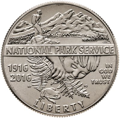 купить США 50 центов (1/2 доллара, half dollar) 2016 "100 лет Службе национальных парков США", с сертификатом, знак монетного двора: "D" - Денвер