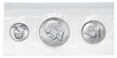 купить США набор монет 1976 S "200 лет Независимости США" (3 монеты в запайке, 1776 - 1976)