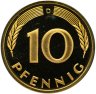 Купить Германия 10 пфеннигов (pfennig) 1982, знак монетного двора: "D" - Мюнхен