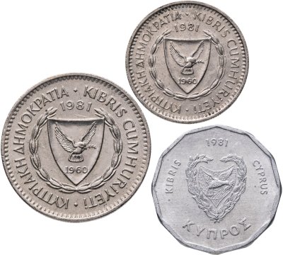 купить Кипр набор монет для обращения 1981-1982 (3 шт.)