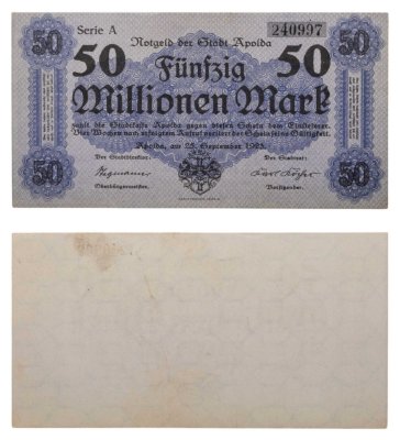 купить Германия Apolda ( Thüringen ) 50 млн 50000000 Марок, 1923