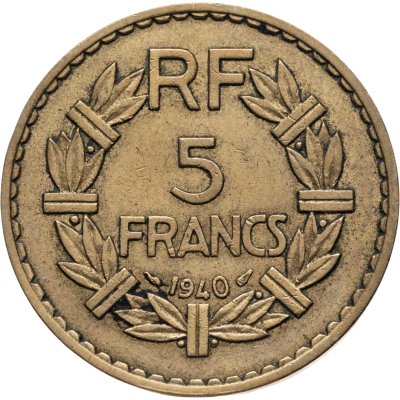 купить Франция 5 франков (francs) 1940