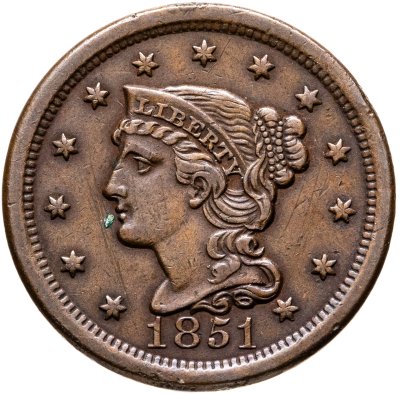 купить США 1 цент (cent) 1851
