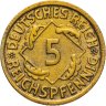 Купить Германия 5 рейхспфеннигов (reichspfennig) 1935 D  знак монетного двора "D" — Мюнхен