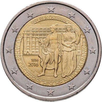 купить Австрия 2 евро (euro) 2016 "200 лет Национальному Банку"