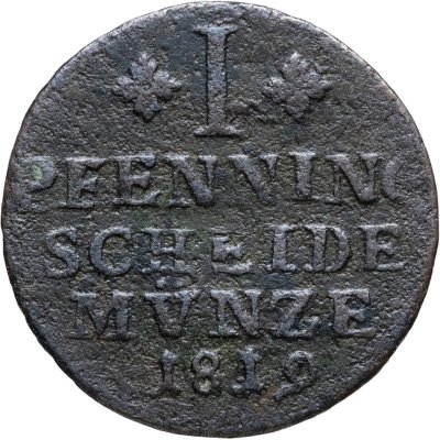 купить Германия, герцогство Брауншвейг-Вольфенбюттель 1 пфенниг 1819