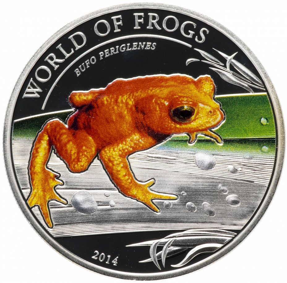 купить Палау 2 доллара 2014 Proof "Мир лягушек - оранжевая жаба" в футляре, с сертификатом