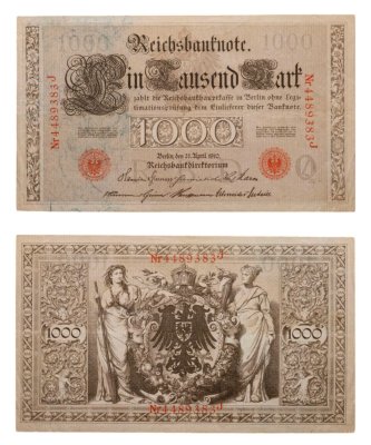 купить Германия 1000 марок 1910 красная печать