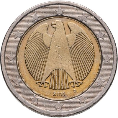 купить Германия 2 евро 2011 брак чеканки