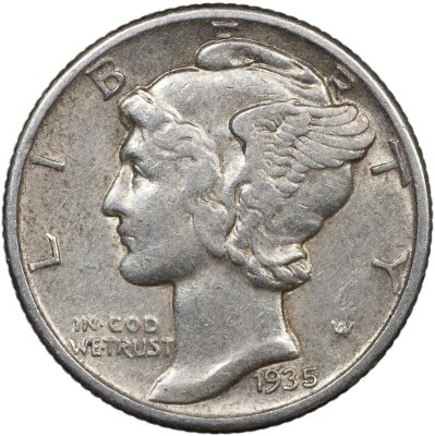 купить США 10 центов [Дайм] 1935 [KM#140] "Winged Liberty (Mercury) dime"