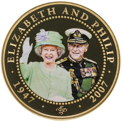 купить Острова Кука 1 доллар 2007 Елизавета II и Филипп