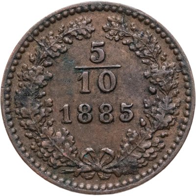 купить Австрия 5/10 крейцера (kreuzer) 1885