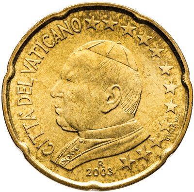 купить Ватикан 20 центов (cents) 2003 "Портрет Папы Иоана Павла II"