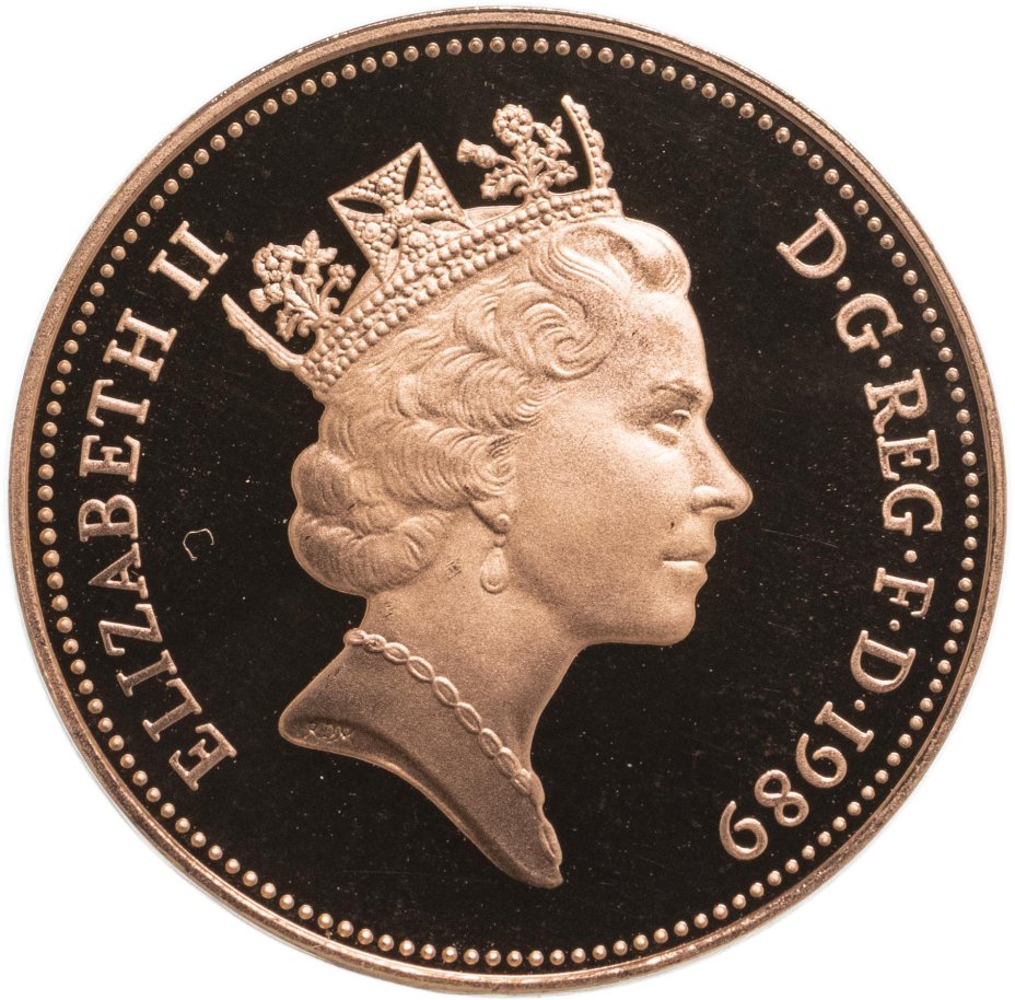 Монета Великобритания 2 пенса (pence) 1989 стоимостью 560 руб.