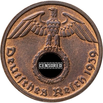 купить Германия, Третий рейх 1 рейхспфенниг (reichspfennig) 1939, знак монетного двора: "D" - Мюнхен