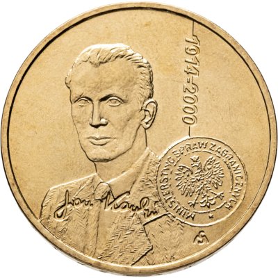 купить Польша 2 злотых 2014 "100 лет со дня рождения Яна Карского"
