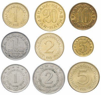 купить Югославия, набор из 9 монет от 5 пара до 5 динаров