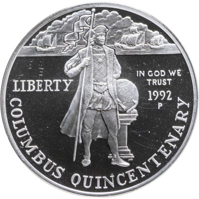 купить США 1 доллар 1992 "500 лет открытия Америки Христофором Колумбом корабль Космос" в капсуле