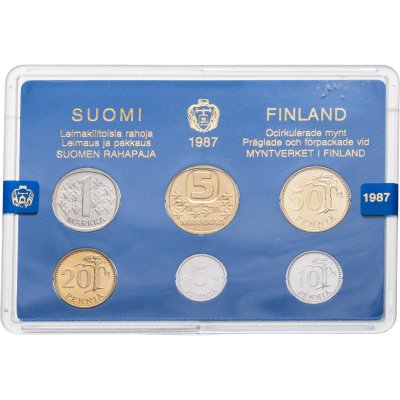 купить Финляндия набор из 6-ти монет 1987 в футляре