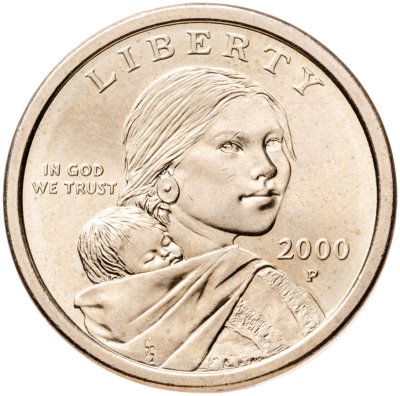 купить США 1 доллар (dollar) 2000 P Sacagawea dollar (Сакагавея доллар - парящий орёл) знак монетного двора "P" - Филадельфия