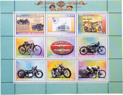 купить Марки квартблок "Кабардино-Балкария. Мотоциклы" 1999