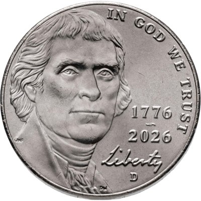 купить США 5 центов (cents) 2026 "250 лет независимости США" знак монетного двора: "D" - Денвер