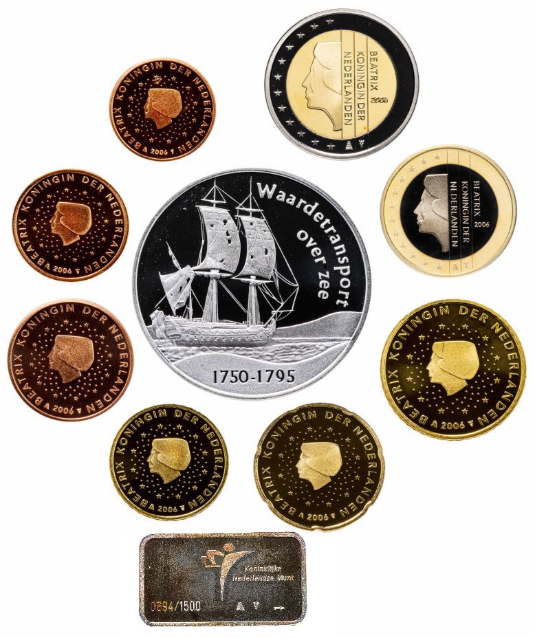 купить Нидерланды набор монет пруф 2006 (8 монет + жетон)