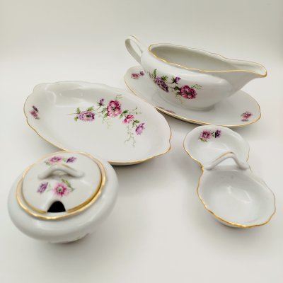 купить Набор для сервировки (4 предмета) с цветочным декором, "Gebrüder Benedikt", фарфор, деколь, золочение, Чехословакия, 1960-1990 гг.