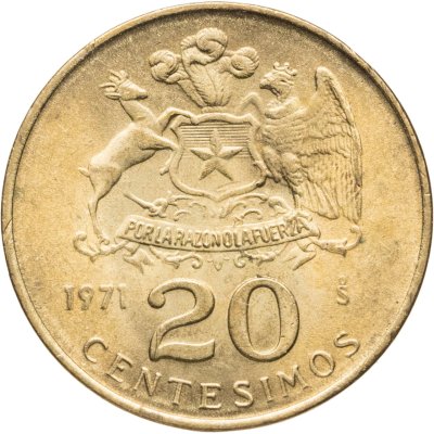 купить Чили 20 сентесимо (centesimos) 1971