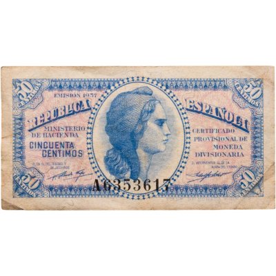 купить Испания 50 сантимов 1937 года (Pick 93)