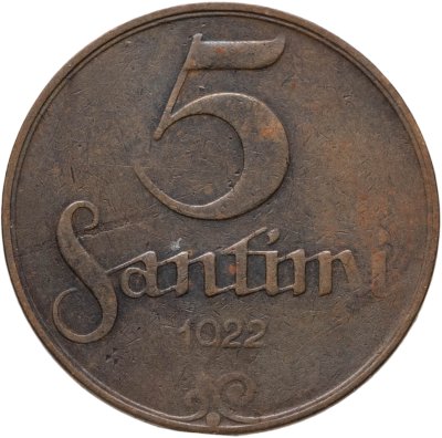 купить Латвия 5 сантимов (santimi) 1922