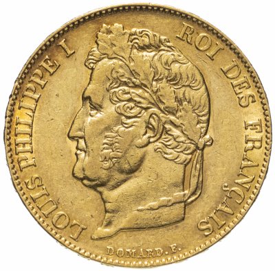 купить Франция 20 франков (francs) 1848 с портретом Луи-Филиппа