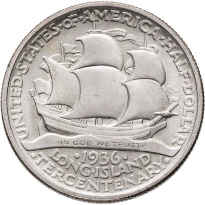 купить США 50 центов (1/2 доллара, half dollar) 1936 "300 лет Лонг-Айленду"
