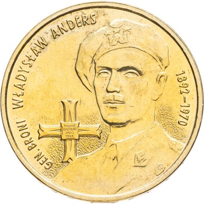 купить Польша 2 злотых 2002 "110 лет со дня рождения Владислава Андерса"