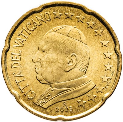 купить Ватикан 20 центов (cents) 2003 "Портрет Папы Иоана Павла II"
