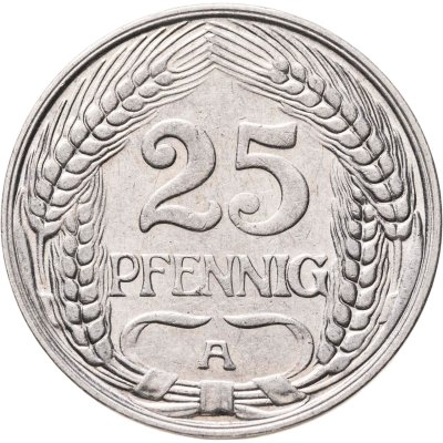 купить Германия 25 пфеннигов (pfennig) 1911 А