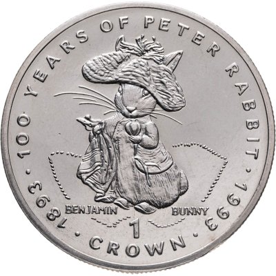 купить Гибралтар 1 крона (crown) 1993 "100 лет созданию Кролика Питера - Бенджамин Банни"