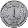 Купить Франция 1 франк (franc) 1957 B  знак монетного двора: "B" - "Бомон-ле-Роже"