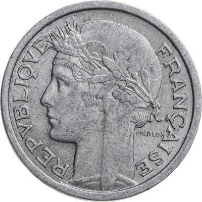 купить Франция 1 франк (franc) 1957 B знак монетного двора: "B" - "Бомон-ле-Роже"