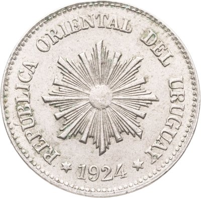 купить Уругвай 2 сентесимо (centesimos) 1924