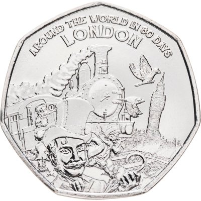 купить Гернси 50 пенсов 2022 "Вокруг света за 80 дней - Лондон"