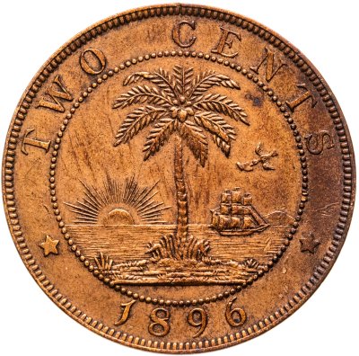 купить Либерия 2 цента 1896