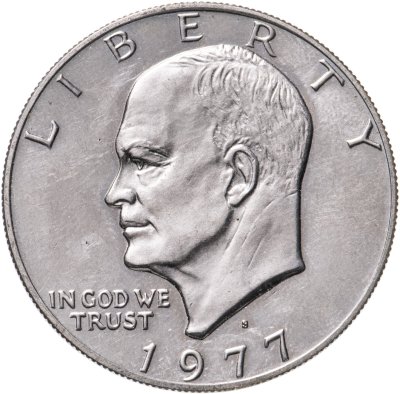 купить США 1 доллар (dollar) 1977 S доллар Эйзенхауэра, знак монетного двора "S" - Сан-Франциско