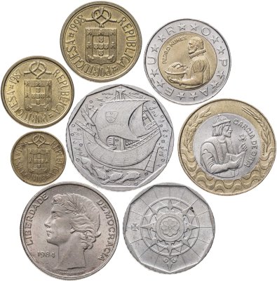 купить Португалия - набор монет (8 шт.) 1984-1998 год, все номиналы